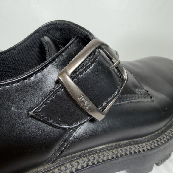 Skechers Black Leather Monk Strap Platform Loafers Chunky Lug Sole US 10 Oxford - Picture 9 of 12